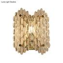 Contemporary gold metal fixture clear crystal wall light hallway