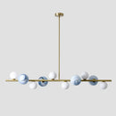 DecorBites™ Contemporary Gold Metal Island Pendant Light with Glass Sphere for Dining Table
