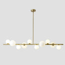 DecorBites™ Contemporary Gold Metal Island Pendant Light with Glass Sphere for Dining Table