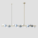 DecorBites™ Contemporary Gold Metal Island Pendant Light with Glass Sphere for Dining Table