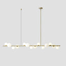 DecorBites™ Contemporary Gold Metal Island Pendant Light with Glass Sphere for Dining Table