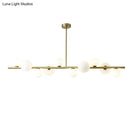 DecorBites™ Contemporary Gold Metal Island Pendant Light with Glass Sphere for Dining Table