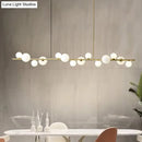 DecorBites™ Contemporary Gold Metal Island Pendant Light with Glass Sphere for Dining Table