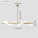 DecorBites™ Contemporary Gold Metal Island Pendant Light with Glass Sphere for Dining Table