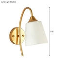 Contemporary gold milk glass wall lamp bedroom sconce