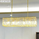 Contemporary gold rectangular island pendant light dining room crystal