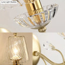 DecorBites™ Contemporary Swirl Glass Cone Wall Light with Crystal Deco - Gold