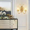 Contemporary gold wall light bedroom sconce with clear glass shade