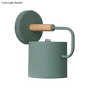 Contemporary gray metal wall light – bedroom cylindrical sconce