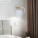 Contemporary gray metal wall light – bedroom cylindrical sconce