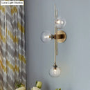 DecorBites™ Contemporary Green/Clear Glass Globe Wall Sconce Lamp with 3 Lights in Brass