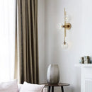 Green Glass Globe Sconce Brass Direct-Wired
