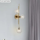 DecorBites™ Contemporary Green/Clear Glass Globe Wall Sconce Lamp with 3 Lights in Brass