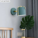 DecorBites™ Contemporary Green/Grey Sconce with Tube Metal Shade for Bedroom Wall Lighting