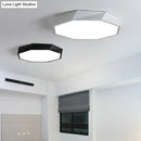 Contemporary green pink & yellow hexagonal mount ceiling light bedroom