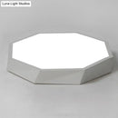 Contemporary green pink & yellow hexagonal mount ceiling light bedroom