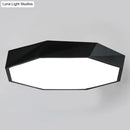 Contemporary green pink & yellow hexagonal mount ceiling light bedroom