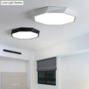 Contemporary green pink & yellow hexagonal mount ceiling light bedroom