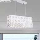 Contemporary ivory metal chandelier with crystal accents dining room
