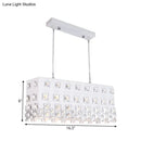 Contemporary ivory metal chandelier with crystal accents dining room