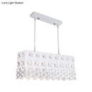 Contemporary ivory metal chandelier with crystal accents dining room