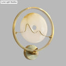 Contemporary jade and gold ring wall lamp bedroom sconce
