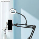 DecorBites™ Contemporary LED Black Fill Flush Lamp with Adjustable Arm - Metal Ring Vanity Lighting