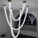 Contemporary led pendant chandeliers gold frosted glass dining room