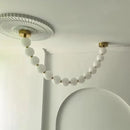 Contemporary led pendant chandeliers gold frosted glass dining room