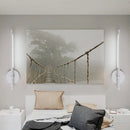 DecorBites™ Contemporary LED Sconce Light - Metal and Acrylic Shade - Black/White Tubular Wall Mount - Warm/White Light