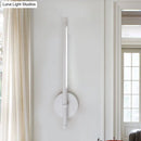 DecorBites™ Contemporary LED Sconce Light - Metal and Acrylic Shade - Black/White Tubular Wall Mount - Warm/White Light