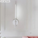 DecorBites™ Contemporary LED Sconce Light - Metal and Acrylic Shade - Black/White Tubular Wall Mount - Warm/White Light