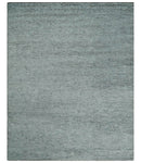 Contemporary look Gray Hand knotted loop Cut 8x10 wool Area Rug