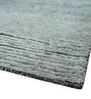 Contemporary look Gray Hand knotted loop Cut 8x10 wool Area Rug