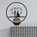 Contemporary lover black circular led wall sconce bedroom wired electric