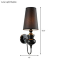 DecorBites™ Contemporary Fabric Barrel Wall Mount Light - Bedroom Sconce Light (Black/Silver/White)