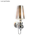 DecorBites™ Contemporary Fabric Barrel Wall Mount Light - Bedroom Sconce Light (Black/Silver/White)