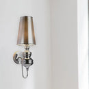DecorBites™ Contemporary Fabric Barrel Wall Mount Light - Bedroom Sconce Light (Black/Silver/White)