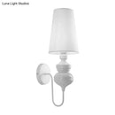DecorBites™ Contemporary Fabric Barrel Wall Mount Light - Bedroom Sconce Light (Black/Silver/White)