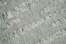 Contemporary Pattern Hand knotted High Low Ivory and Charcoal 8x10 wool Area Rug