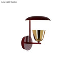 Contemporary red & gold wall sconce – bedroom light fixture