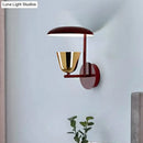 Contemporary red & gold wall sconce – bedroom light fixture