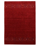Contemporary Red Hand Loomed Wool Area Rug