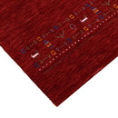 Contemporary Red Hand Loomed Wool Area Rug