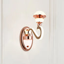 DecorBites™ Rose Gold Metal Urn Wall Sconce with Twisted LED Arm – Contemporary Lighting Fixture