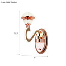 DecorBites™ Rose Gold Metal Urn Wall Sconce with Twisted LED Arm – Contemporary Lighting Fixture