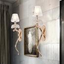 Contemporary rose gold ribbed glass shade sconce bedroom wall light