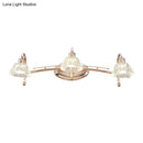 Contemporary rose gold wall vanity light bathroom truncated cone shade