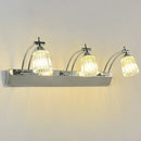 Contemporary silver 3 head crystal vanity light bathroom wall light