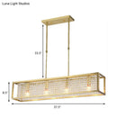 Contemporary silver rectangular chandelier with crystal drops dining room
